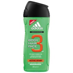 Гель для душа 3 в 1 Adidas Active start для мужчин, 250 мл