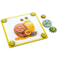 Развивающая игрушка Большой слон Шестеренки желтый/розовый