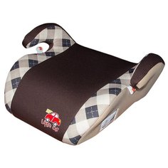 Бустер группа 2/3 (15-36 кг) Little Car Smart, коричневый/клетка