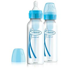 Dr. Browns Бутылочки полипропиленовые с узким горлом Options 250 мл, 2 шт., с рождения, синий