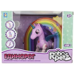Робот 1 TOY Robo Pets Единорог сиреневый/белый