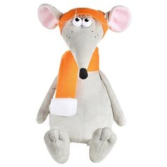 Мягкая игрушка Maxitoys Крыс Денис в оранжевой шапке и шарфе 34 см