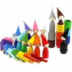 Сортер Ulanik Гномики большие в колпачках с кроватками и стаканчиками