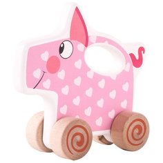 Каталка-игрушка Деревяшки Поросёнок Хрю (18WRT02P/19WRT02P) розовый
