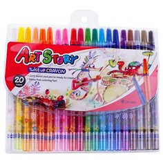 CROWN Карандаши восковые Art Story 20 шт
