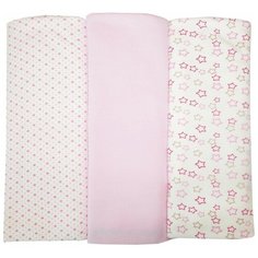 Многоразовые пеленки Папитто интерлок 120х90 набор 3 шт. розовый