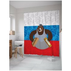 Штора для ванной JoyArty Медведь-моряк 180х200 (sc-58487813)