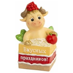 Статуэтка Феникс Present Бычок в торте, 8 см желтый