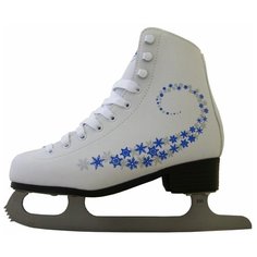 Фигурные коньки Novus AFSK-20 белый/сине-серые звезды р. 33
