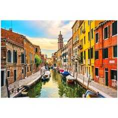 Рыжий кот картина по номерам Яркий город на воде, 30х40 см (Х-8094)