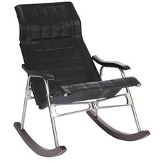 Кресло-качалка Комфорт Белтех размер: 100х56 см, обивка: искусственная кожа, цвет: черный Komfort