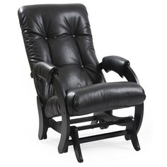 Кресло-качалка Комфорт Модель 68 размер: 60х89 см, обивка: искусственная кожа, цвет: венге/vegas lite black Komfort