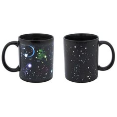 Эврика Кружка хамелеон Разогрей Созвездия 300мл черный