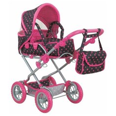 Коляска-трансформер Buggy Boom Infinia (8459) черный/розовый горох