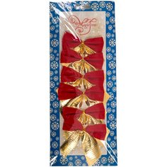 Набор елочных игрушек Magic Time Бант (78691), красный/золотой, 6 шт.