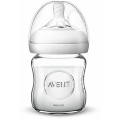 Philips AVENT Бутылочка стеклянная Natural SCF051/17, 120 мл, с рождения, бесцветный