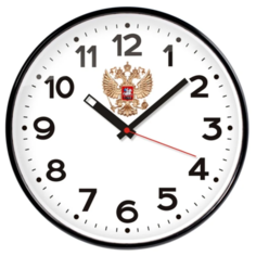 Часы настенные кварцевые Тройка 77770732 белый/черный