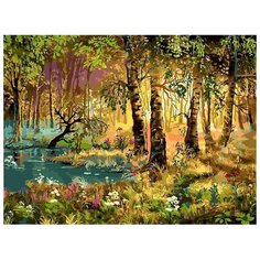 Белоснежка Картина по номерам "Утро в лесу" 30х40 см (066-AS)