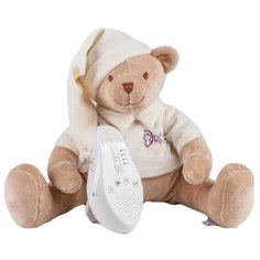 Мягкая игрушка Drёma BabyDou Мишка бежевый с белым и розовым шумом 28 см