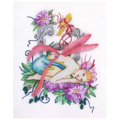 PANNA Набор для вышивания нитками и лентами Живая картина. Фея цветов 18 х 22 см (JK-2042)