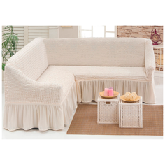 Чехол KARBELTEX на угловой диван, молочный