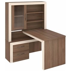 Компьютерный стол угловой Мэрдэс Nobile СТУ, ШхГ: 140х120 см, угол: слева, цвет: шамони/карамель Merdes