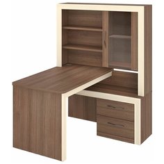 Компьютерный стол угловой Мэрдэс Nobile СТУ, ШхГ: 140х120 см, угол: справа, цвет: шамони/крем Merdes