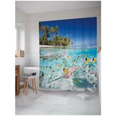 Штора для ванной JoyArty Рыбы под берегом 180х200 (sc-2750)