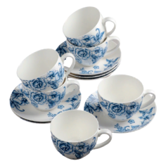 Чайный сервиз Доляна Селена (4284011), 6 персон, 12 предм., белый/синий