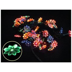 Гирлянда SNOWMEN нить рис-цветок, 630 см, 120 ламп, разноцветный/зеленый провод