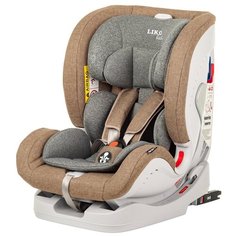 Автокресло группа 0/1/2/3 (до 36 кг) Liko Baby Sprinter Isofit (Isofix), коричневый/лен