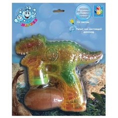 Пистолет с мыльными пузырями 1 TOY Мы-шарики! Динозавр, 70 мл Т59665 зеленый/коричневый
