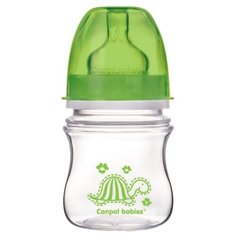 Canpol Babies Бутылочка антиколиковая с широким горлом Яркие зверушки 35/205, 120 мл, с 3 месяцев, зеленый