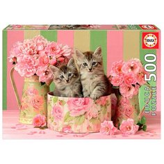 Пазл Educa Котята с розами (17960), 500 дет.