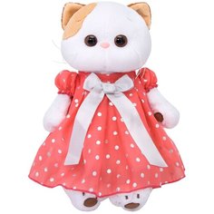 Мягкая игрушка Basik&Co Кошка Ли-Ли в платье в горошек 24 см
