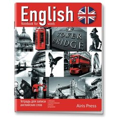Айрис-Пресс Тетрадь для записи английских слов, классическая (Тауэрский мост), клетка, 64 л., красный
