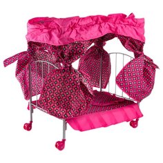 Buggy Boom Кроватка для кукол Loona (8891B) темно-розовый с узором