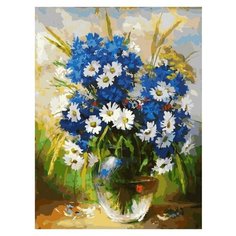 Белоснежка картина по номерам "Ромашки и васильки" 30 х 40 см (3143-CS)