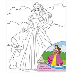 Рыжий кот Картина по контурам "Прекрасная принцесса" 25х30 см (Х-1653)