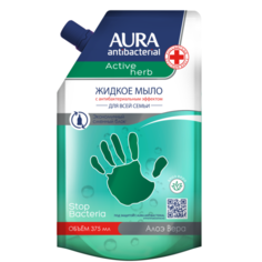 Мыло жидкое Aura Active herb Алоэ, 375 мл