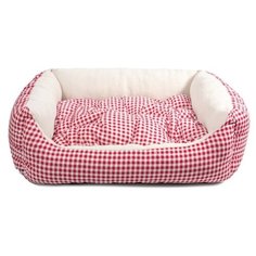 Лежак для собак и кошек Гамма Кантри макси 52х45х17 см красный/белый Gamma
