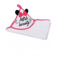 Amarobaby Полотенце с уголком Miss Beauty банное 90х90 см белый