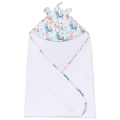 Amarobaby Полотенце с уголком Cute Love Ламы банное 90х90 см белый