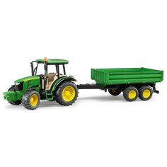 Трактор Bruder John Deere 5115M с прицепом (02-108) 1:16, 26 см, зеленый