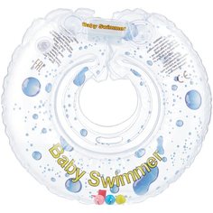 Круг на шею Baby Swimmer Флора 0m+ (6-36 кг) с погремушкой прозрачная капелька