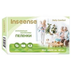 Одноразовые пеленки Inseense Daily Comfort впитывающие 60х40 см белый 30 шт.