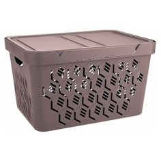 Econova Ящик с крышкой универсальный Deluxe 38 х 27.6 х 22 см коричневый