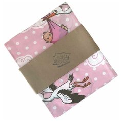 Многоразовые пеленки Пеленкино ситец 85х90 аисты на розовом