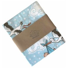 Многоразовые пеленки Пеленкино ситец 85х90 аисты на голубом