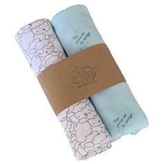 Многоразовые пеленки Пеленкино Я родился 90х100 белый/голубой 2 шт.